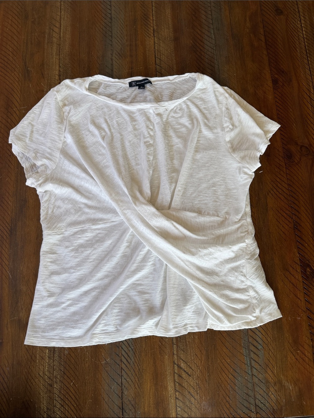 Women’s INC International Concepts Cotton Top Blouse Shirt White XL